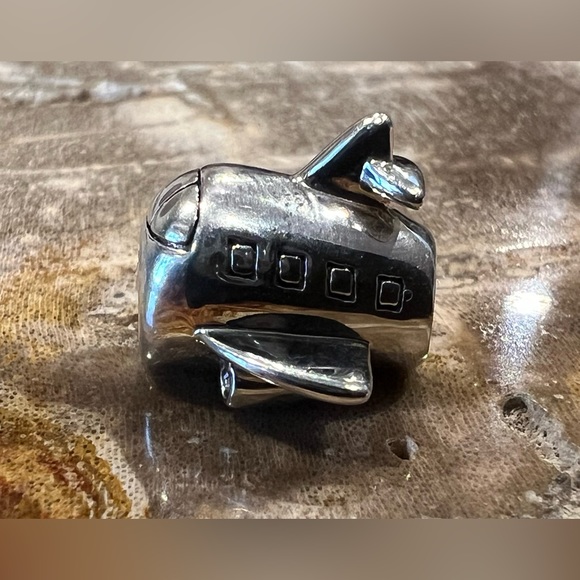 New Authentic Chamilia-Ready to take off charm airplane 925 Silver Travel bead - Picture 2 of 6